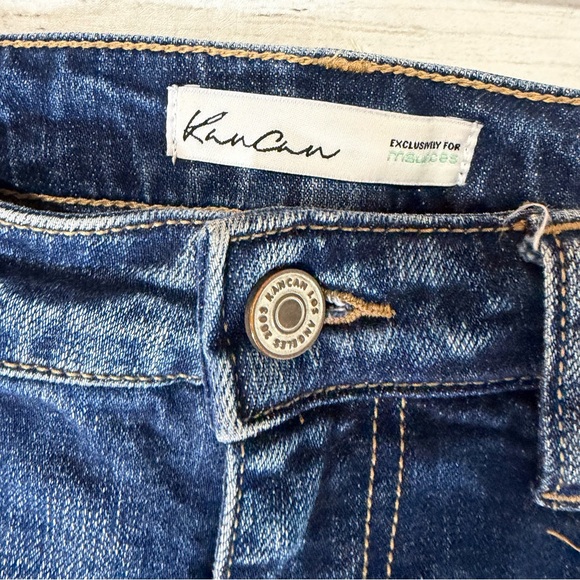 KanCan High Rise Dark Cuffed Boyfriend Jeans Size 26 Distressed - Picture 3 of 6